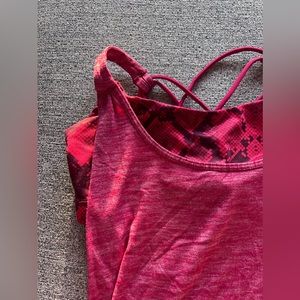 Red Lululemon tank top with bra